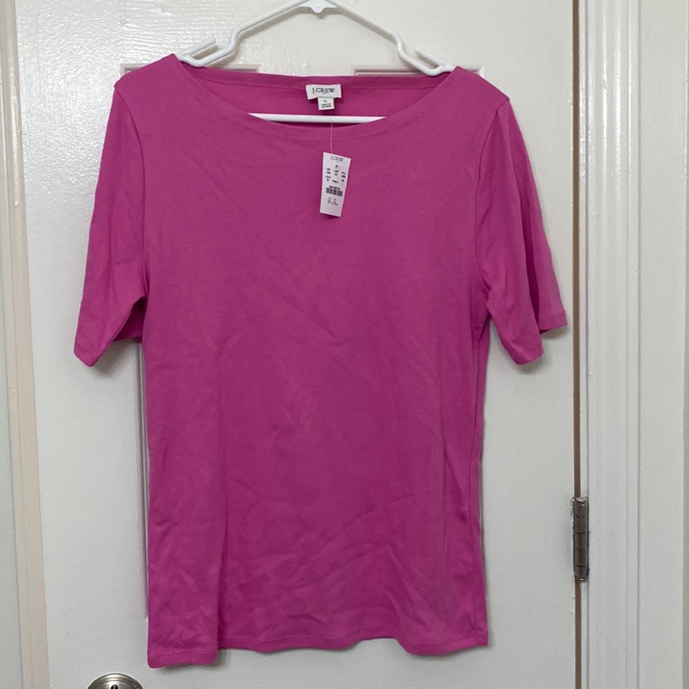 NWT J Crew Factory Pink 3/4 Sleeve Tee